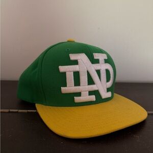 Mitchell & Ness Notre Dame Baseball Hat SnapBack Green